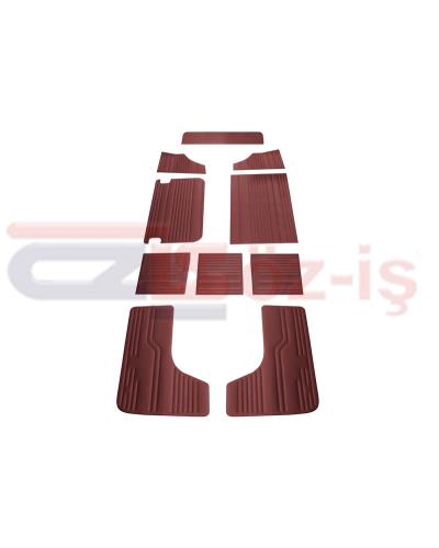 VW T2 BUS INTERIOR SIDE PANEL SET 10 PCS BURGUNDY / 06-1967 - 07 -1970   EARLY STYLE