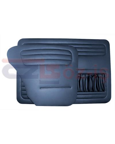 VW OLD BEETLE 1200 DOOR PANEL SET DARK BLUE 1956 - 1964 - 4 PCS  (POCKET ON LEFT SIDE ONLY)