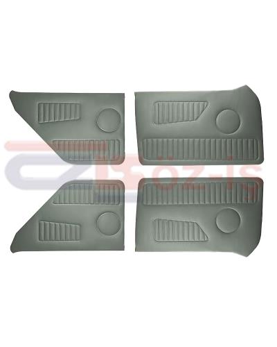 RENAULT 12 DOOR PANEL SET 4 PCS PVC LEATHER GREY