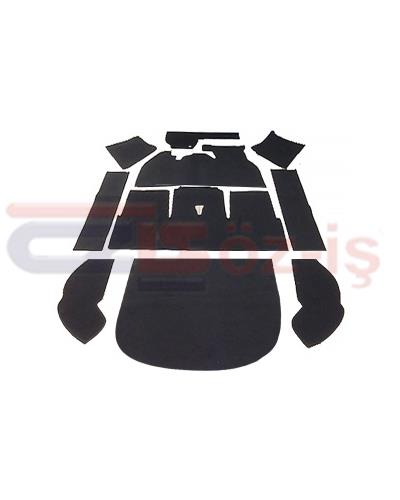 VW OLD BEETLE 1302 FLOOR CARPET SET BLACK 1971 / 72 - 10 PCS