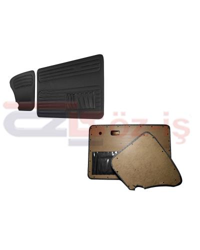 VW OLD BEETLE 1303 L - LS DOOR PANEL SET BLACK BOTH SIDES POCKET 1969 - 4 PCS