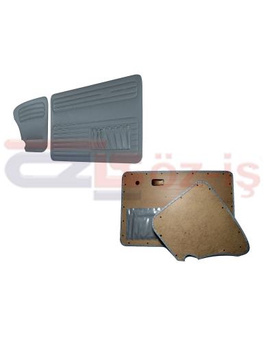 VW OLD BEETLE 1303 L - LS DOOR PANEL SET GREY TWO SIDES POCKET 1969 - 4 PCS