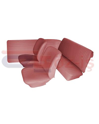 VW OLD BEETLE SEAT COVER SET & DOOR PANEL SET BURGUNDY