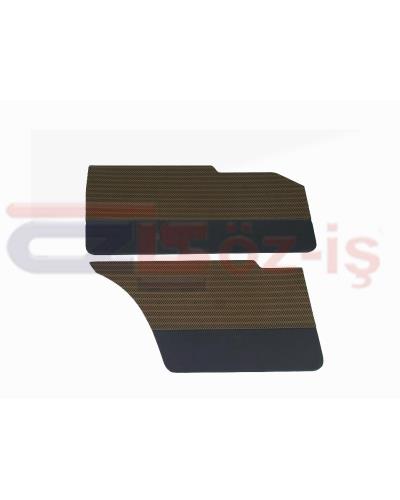 FIAT 131 DOGAN INTEIROR DOOR PANEL SET 4 PCS BROWN FABRIC OLD MODEL